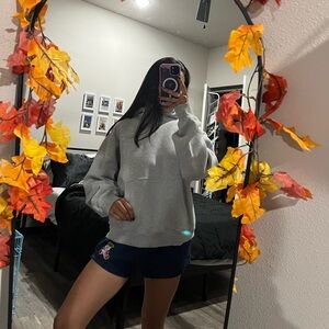 TNA Gray Cozy Fleece Pullover